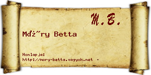 Móry Betta névjegykártya