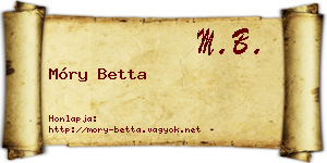 Móry Betta névjegykártya